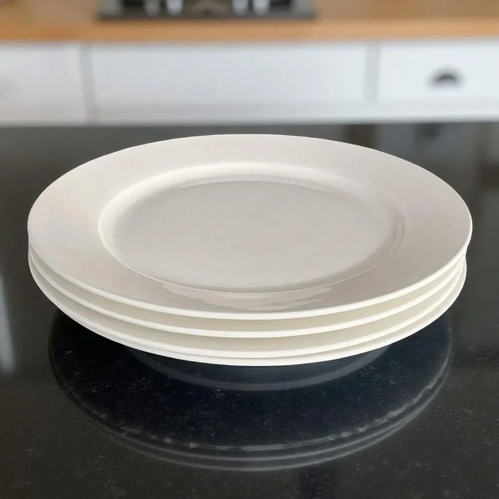 GORHAM Breckenridge Salad Plates 8" White Bone China Set of 4 - Picture 2 of 7